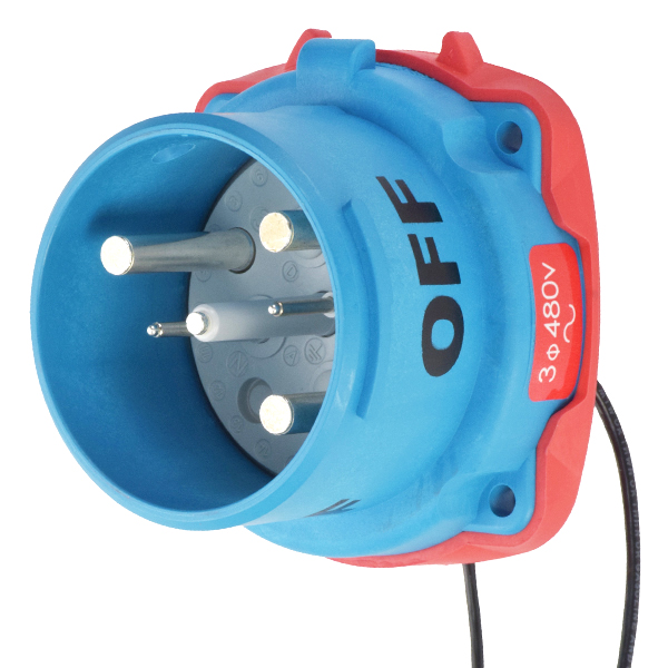 33-68243-C-K04-972 - DS100C INLET POLY BLUE SIZE 4 TYPE 3R 3P+G 100A 480 VAC 60 Hz +2 AUX